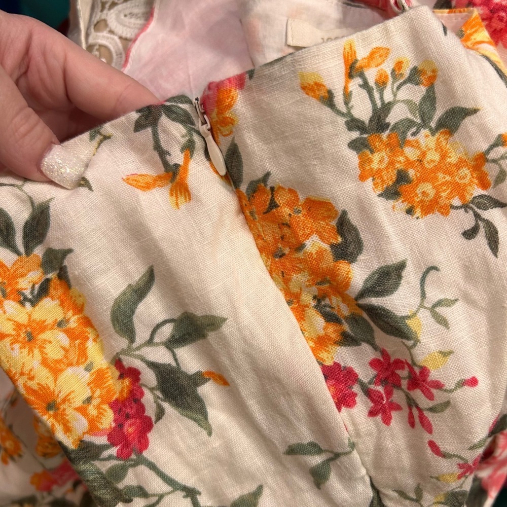 Cynthia Rowley Floral Linen Blend Dress Size 6 - Picture 15 of 15